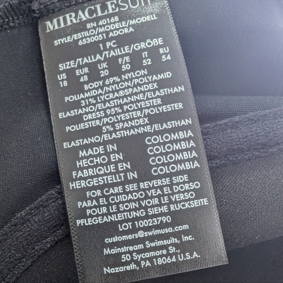 Miraclesuit Twisted Sister Adora Skirted One-Piece Black Swimsuit.. Size 18 - Picture 8 of 9